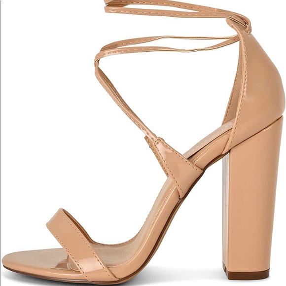 Nude Tie Up Heels - Picture 2 of 3